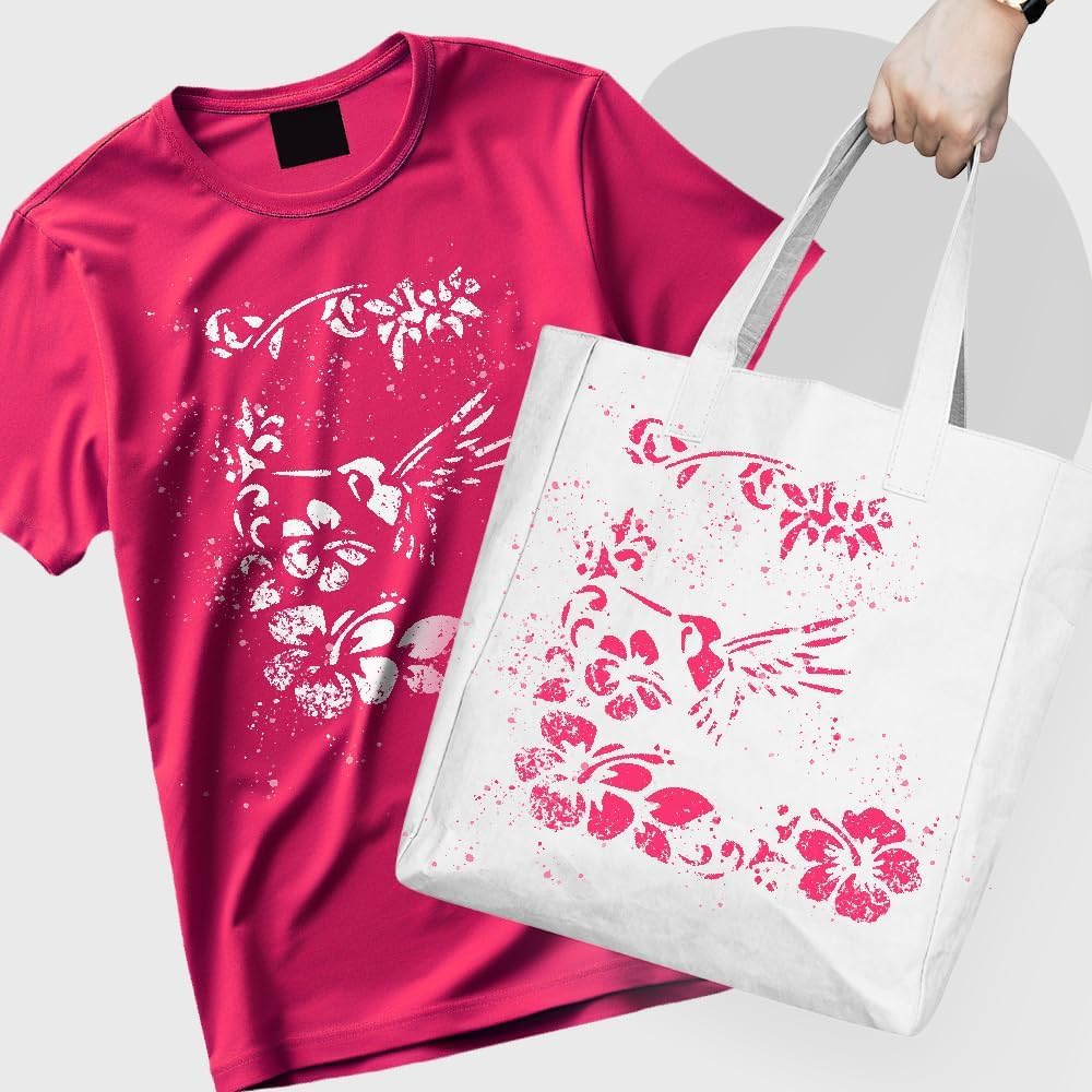 Hummingbird Logo Stencil – 5.5x5.5 Inch Reusable Plastic Stencil for Painting