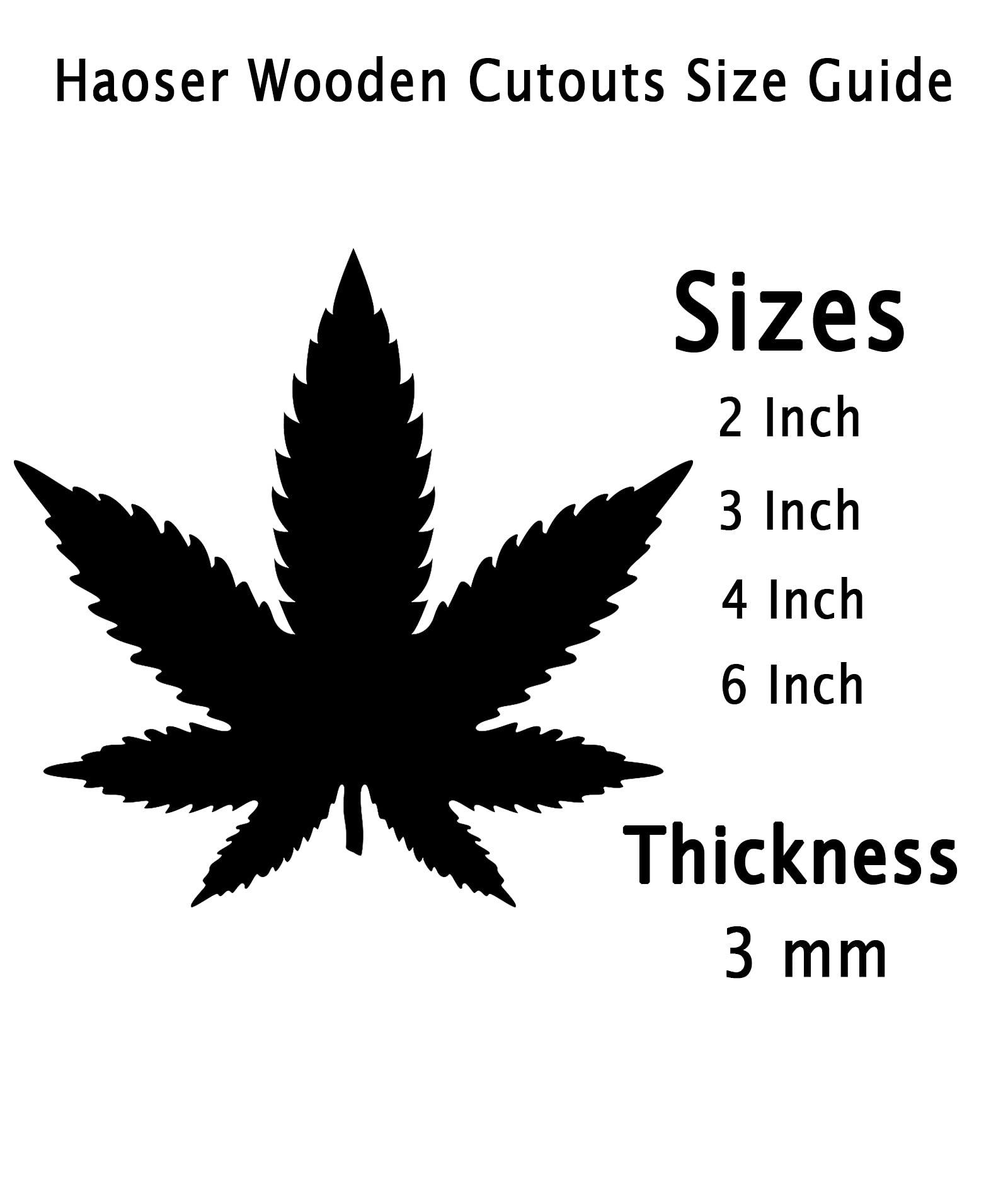 Haoser 3mm Wooden Leaf Cutouts for Scrapbooking Arts Crafts DIY Decoration Display Décor - Haoser