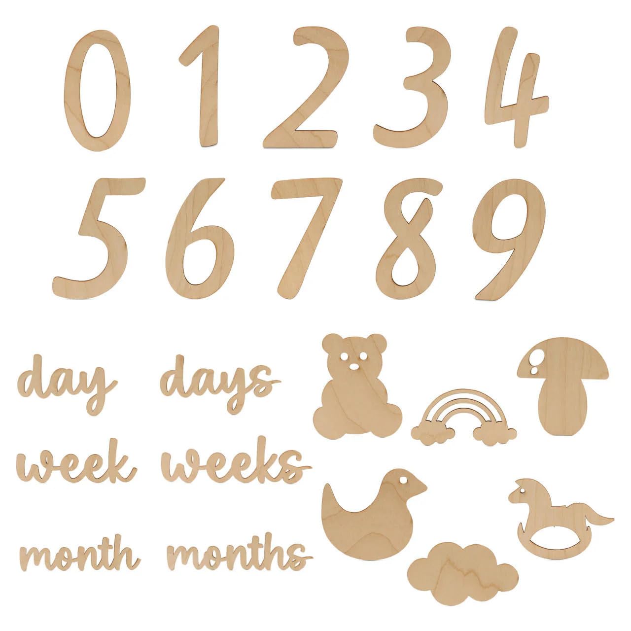 Set of 22 Baby Milestone Numbers – Wooden Milestone