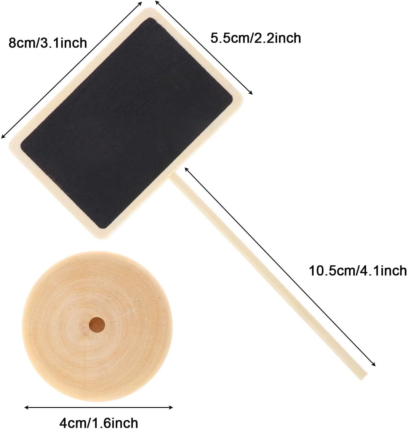 12 Pcs Mini Chalkboard Signs with Stand | Small Wooden Blackboard Labels for Wedding, Birthday Party, Table Numbers & Event Decoration (6.3 Inch Height)