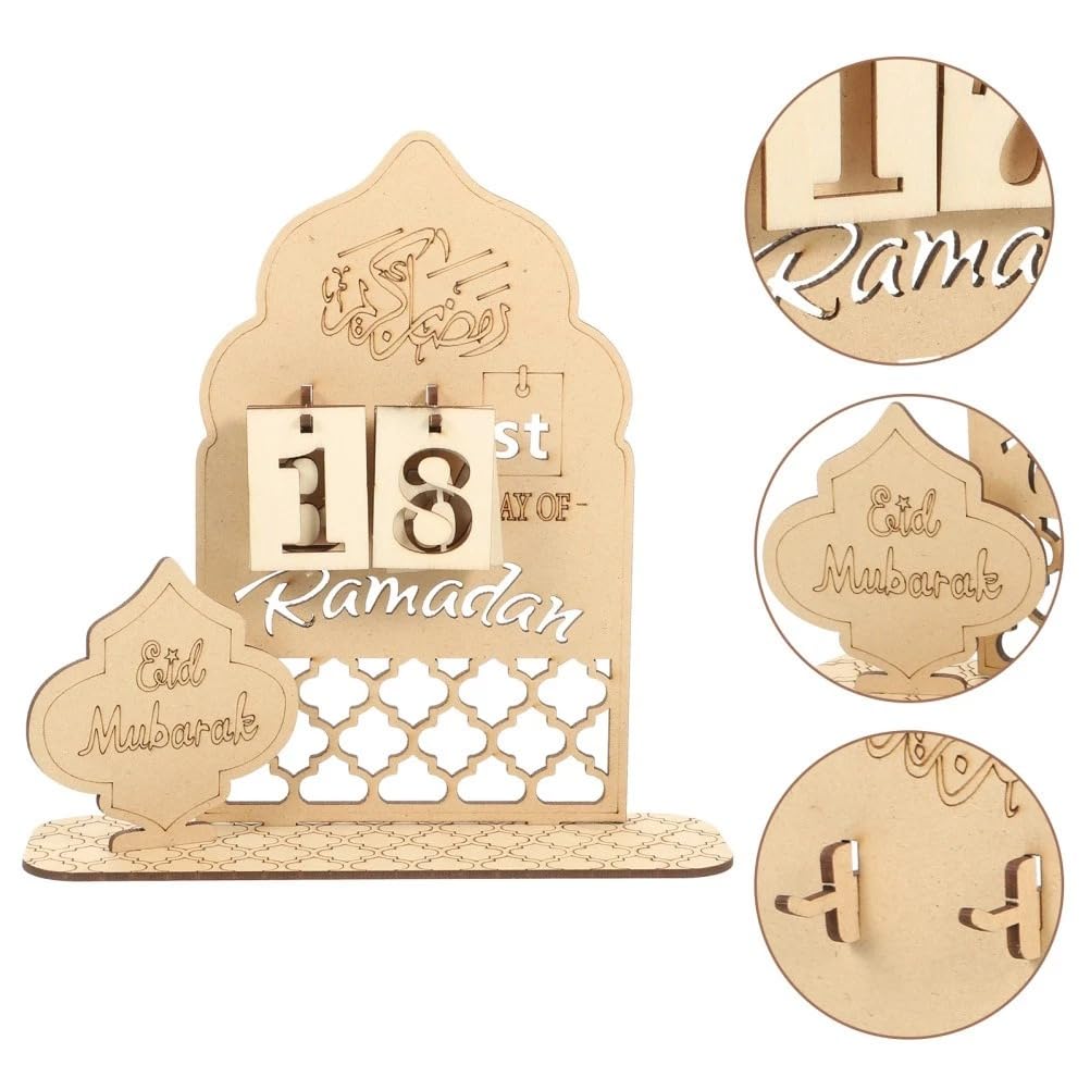 Ramadan Calendar Rustic Wooden Countdown Calendar | MDF Ramadan Mubarak Calendar | Eid Mubarak Decoration