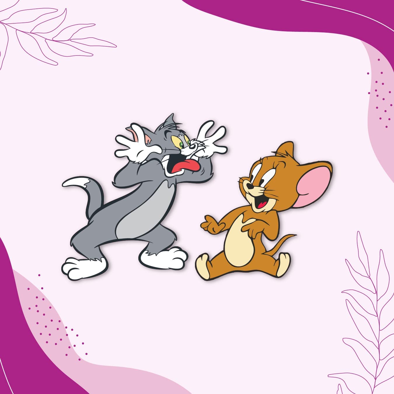 Tom and Jerry Wooden Fridge Magnet Pack of 2 | Comic Character Magnet | 3 Inch Pine MDF Cartoon Gift for Kids | Fridge Decor & DIY Craft