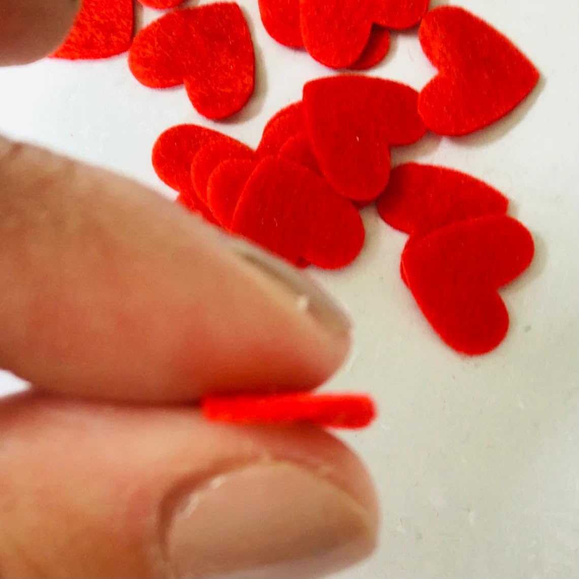 Pack of 40 Small Felt Hearts – 2 Inch Red Die-Cut Felt Shapes