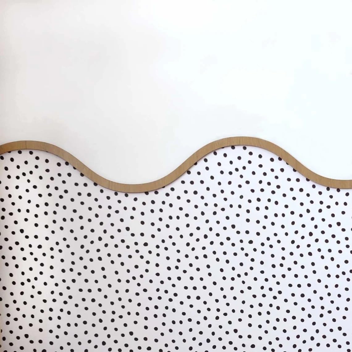 Pack of 5 Wooden Wavy Wall Molding – 56x14 CM