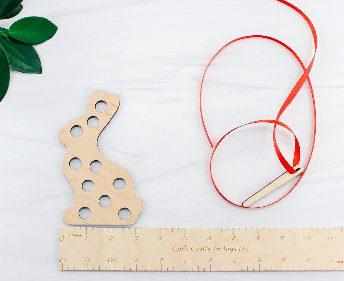 Haoser Pack of 5 Wooden Threading Lacing Toy for Toddlers Travel Toys Preschool Games Fine Motor Skills Educational Toys for 3+ Year Old Kids Gifts|4 inch - Haoser