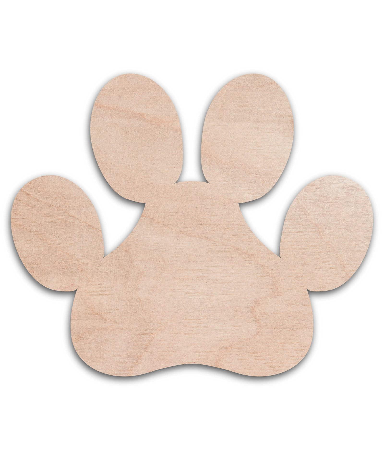 Haoser 3mm Wooden Dog Feet Cutouts for Scrapbooking Arts Crafts DIY Decoration Display Décor - Haoser