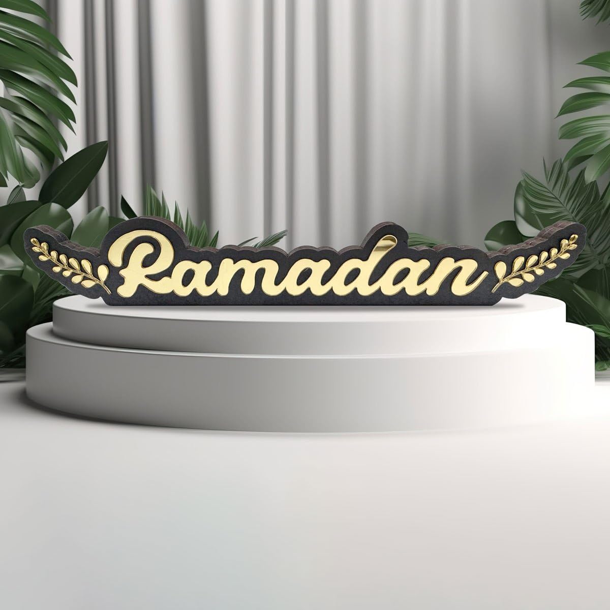 Haoser Wooden acrylic ramadan table decor Ramadan Kareem Islamic Table Decor Ramadan Gifts Ramadan Decoration item Islamic Home Decor,eid decoration items,Ramadan Kareem Tabletop Centerpiece-12 in