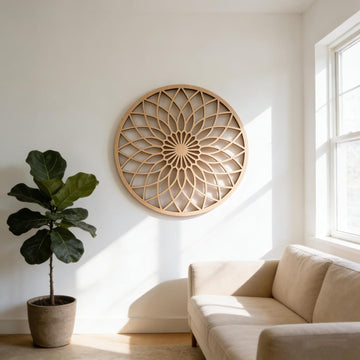 Handmade Geometric Wooden Mandala Wall Hanging | Minimalist Mandala