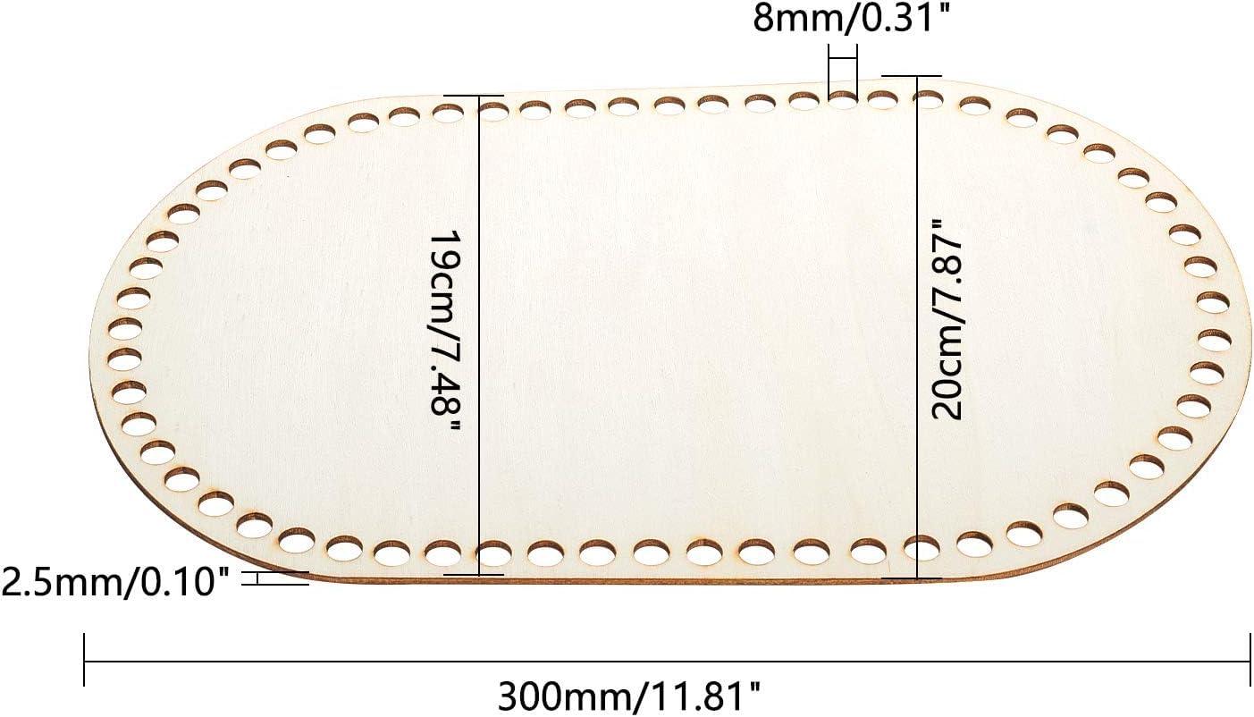 Haoser 2 Sizes Natural Wooden Basket Bottom, 7.8 5.9 Inch Circle Blank Crochet Basket Wood Base for DIY Basket Weaving Supplies Craft Making Home Decoration, Crochet Basket Wood Base. - Haoser