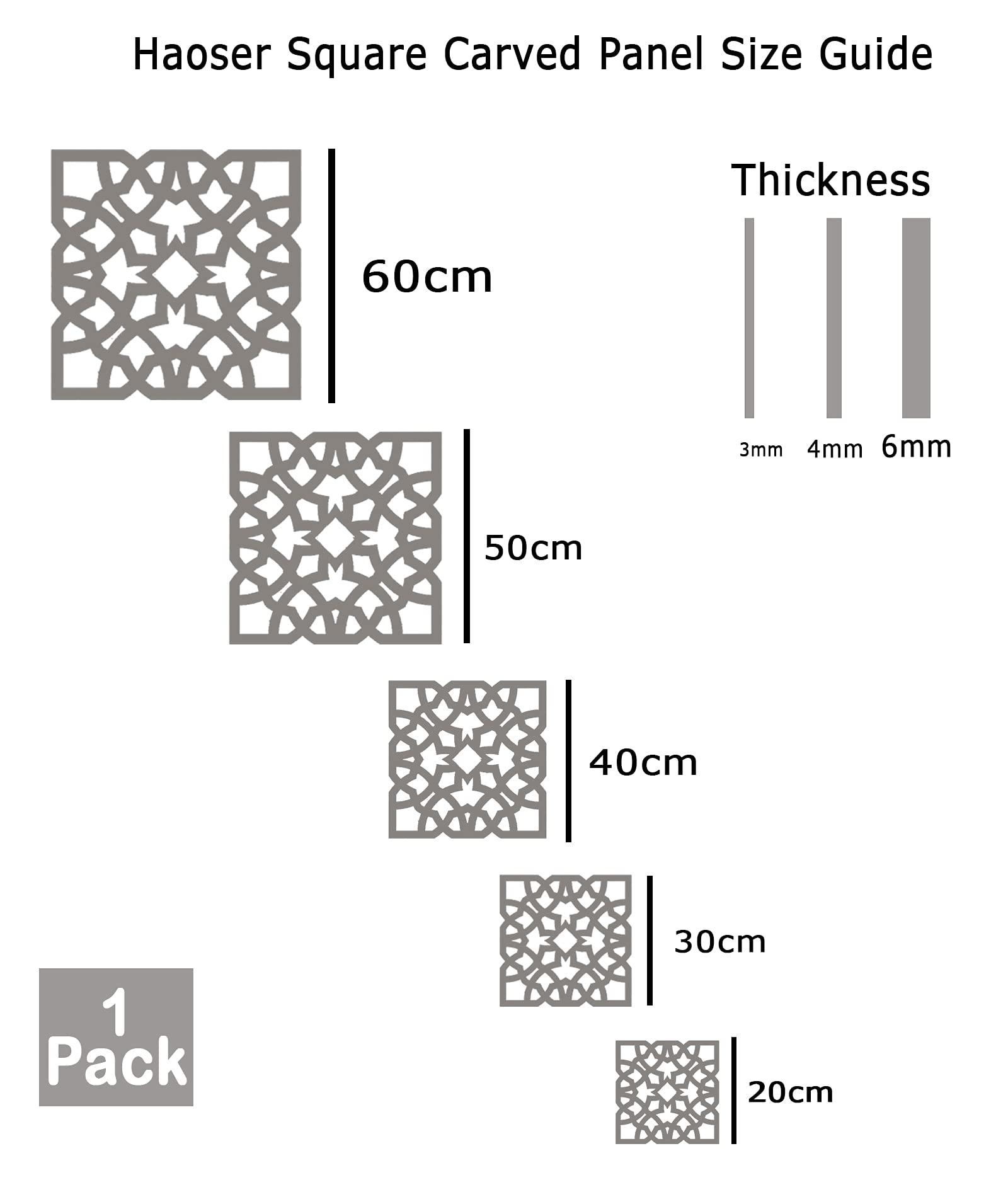Haoser Home Décor Geometic Laser Cut Carved Panel for Living Room, Windows, Room Partition (Square Panel-9) - Haoser