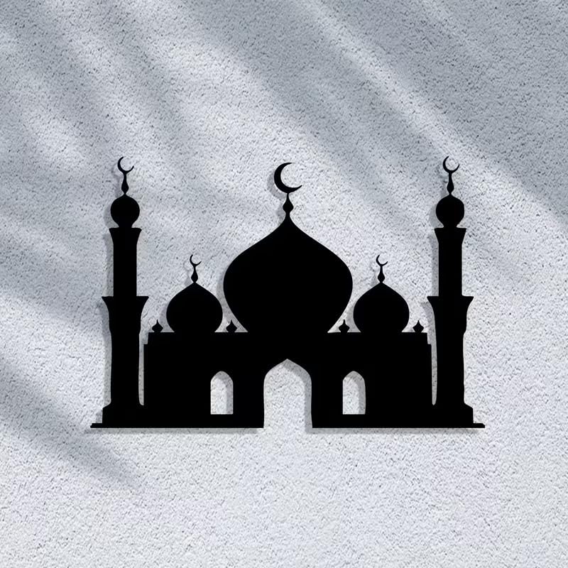 Mosque Silhouette Acrylic Wall Art | Islamic Wall Decor for Home & Garden | Rust-Free Acrylic Mosque Mural | Ideal Gift for Eid Al-Fitr & Eid Al-Adha
