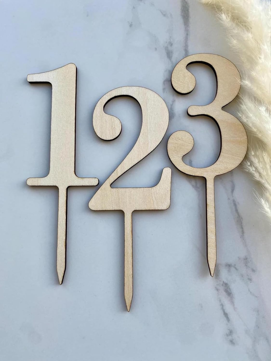 Wooden Number Cake Topper Set | Birthday Party Decoration for Boys & Girls