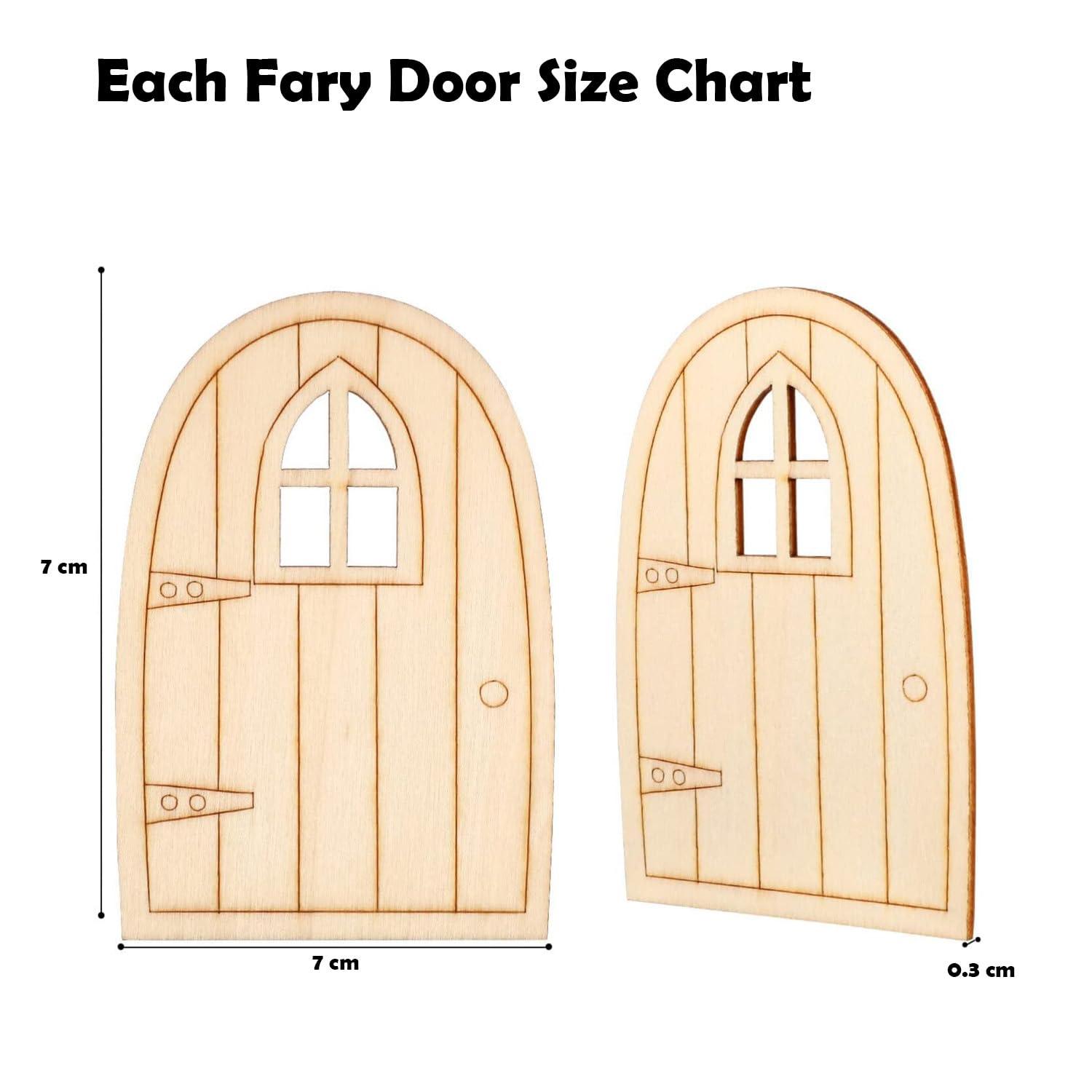 Haoser 10 Pcs Garden Miniature Decoration Miniature Figurines for Crafts unpainted Fairy House Door Miniature elf Door Fairy Garden House Dollhouse Ornament Doors and Windows Blank Wood (Design 1) - Haoser