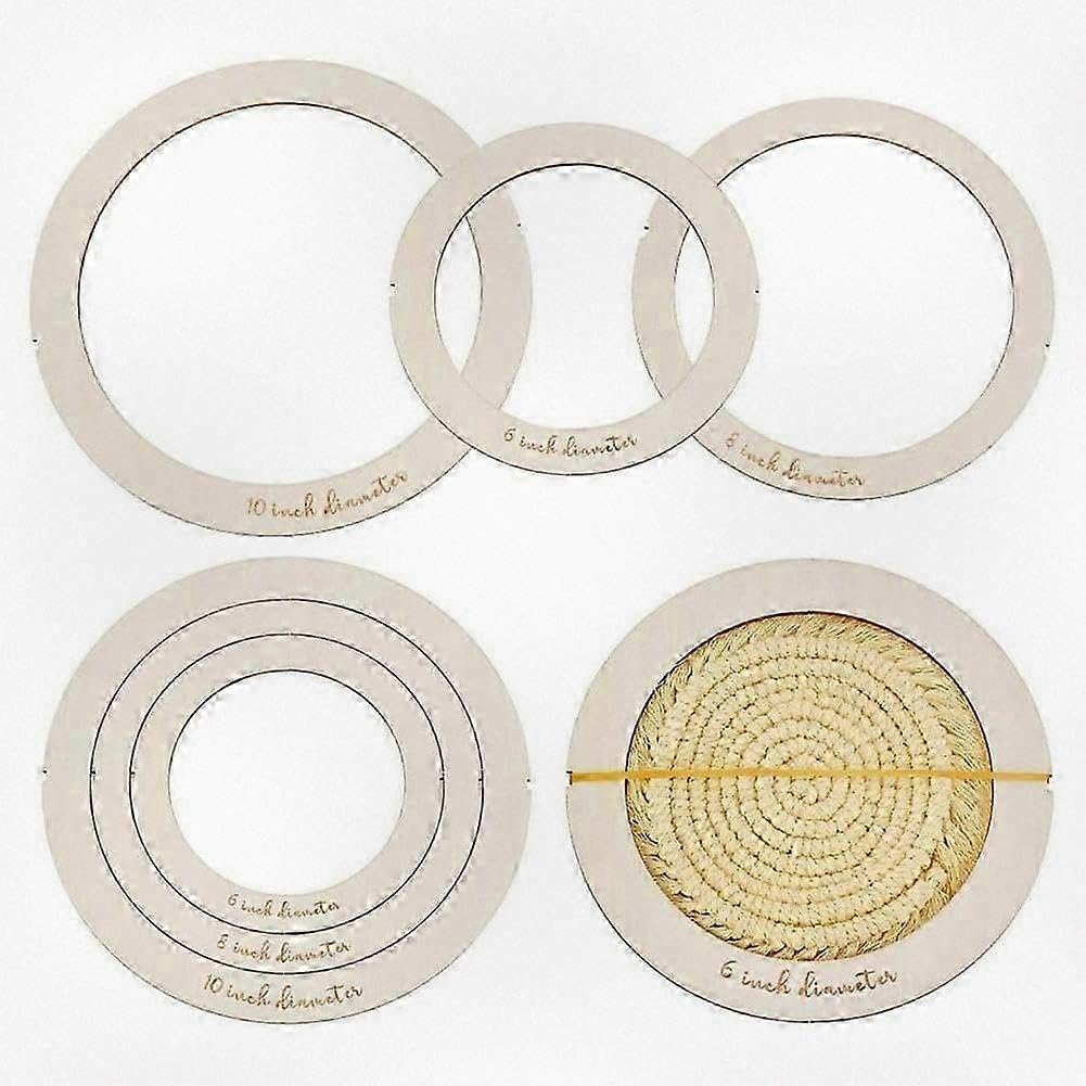6 Pcs Wooden Macrame Ring Cutting Molds – DIY Craft Template for Wall Hanging & Knotting, 3 Sizes (20cm, 26.7cm, 33.3cm), 2 Pcs Each for Macrame Projects