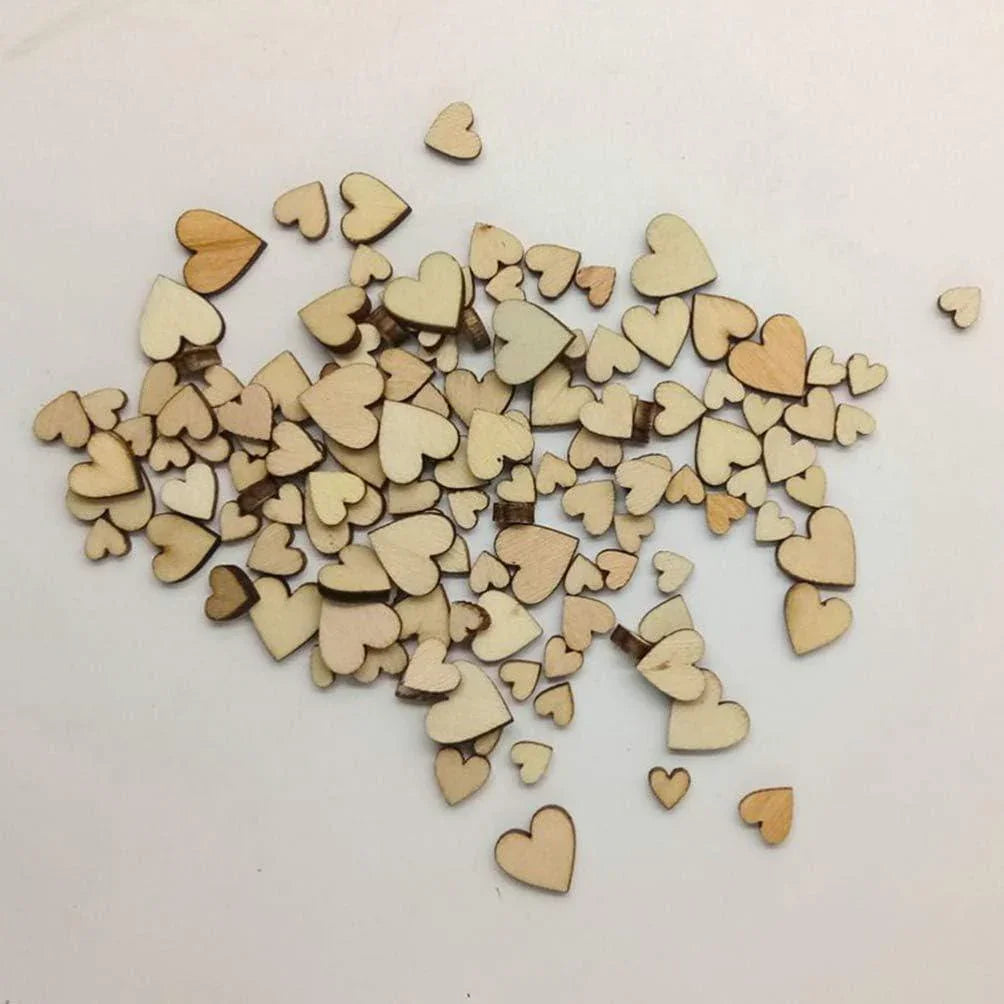 Haoser 100pcs Heart-Shaped Wooden Slices Craft Embellishments Wood Pieces Manual Accessories Wooden Hearts,Unfinished Wood Crafts,Wooden Hearts for Crafts,Heart Decor for DIY Art (6-12mm) (Mixed Size) - Haoser
