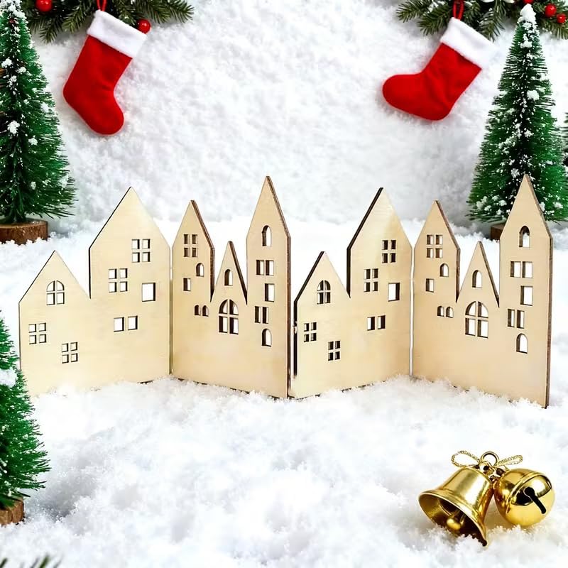4 Pcs DIY Foldable Fairy Tale Town Building Set – European Village Christmas