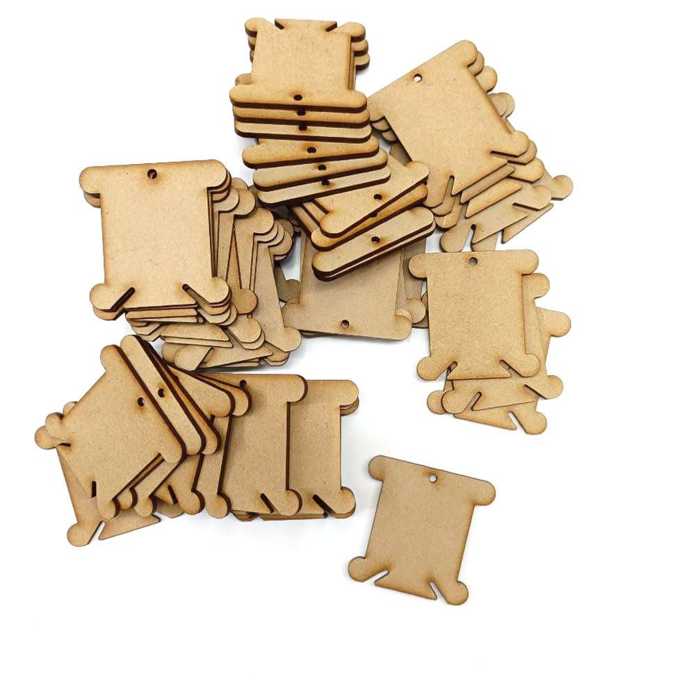 Haoser 16Pcs Wood Floss Bobbins