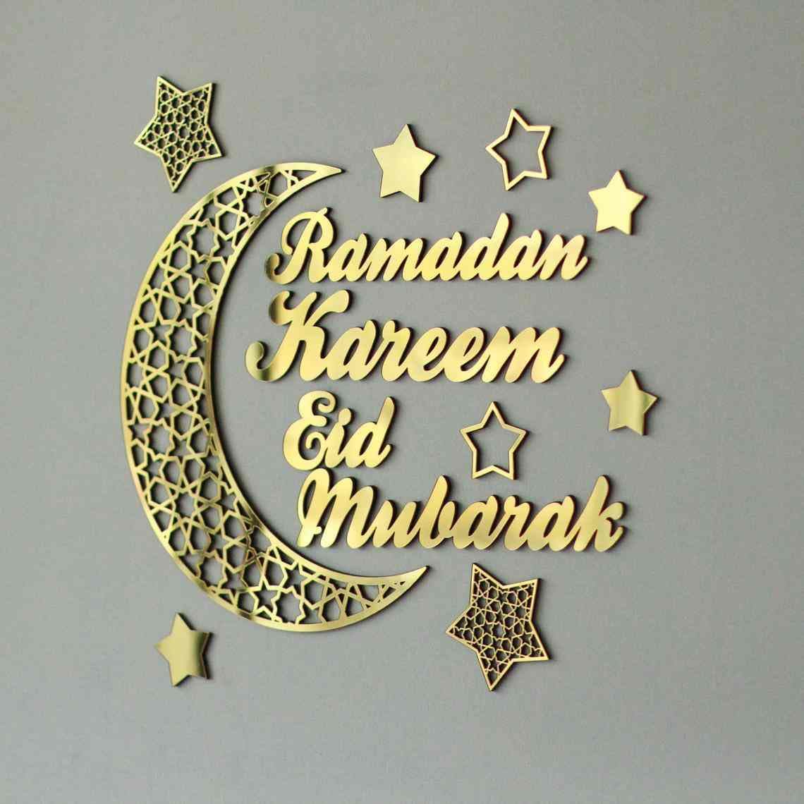 Haoser Ramadan Kareem Ramzan Mubarak Moon And Stars (gold)