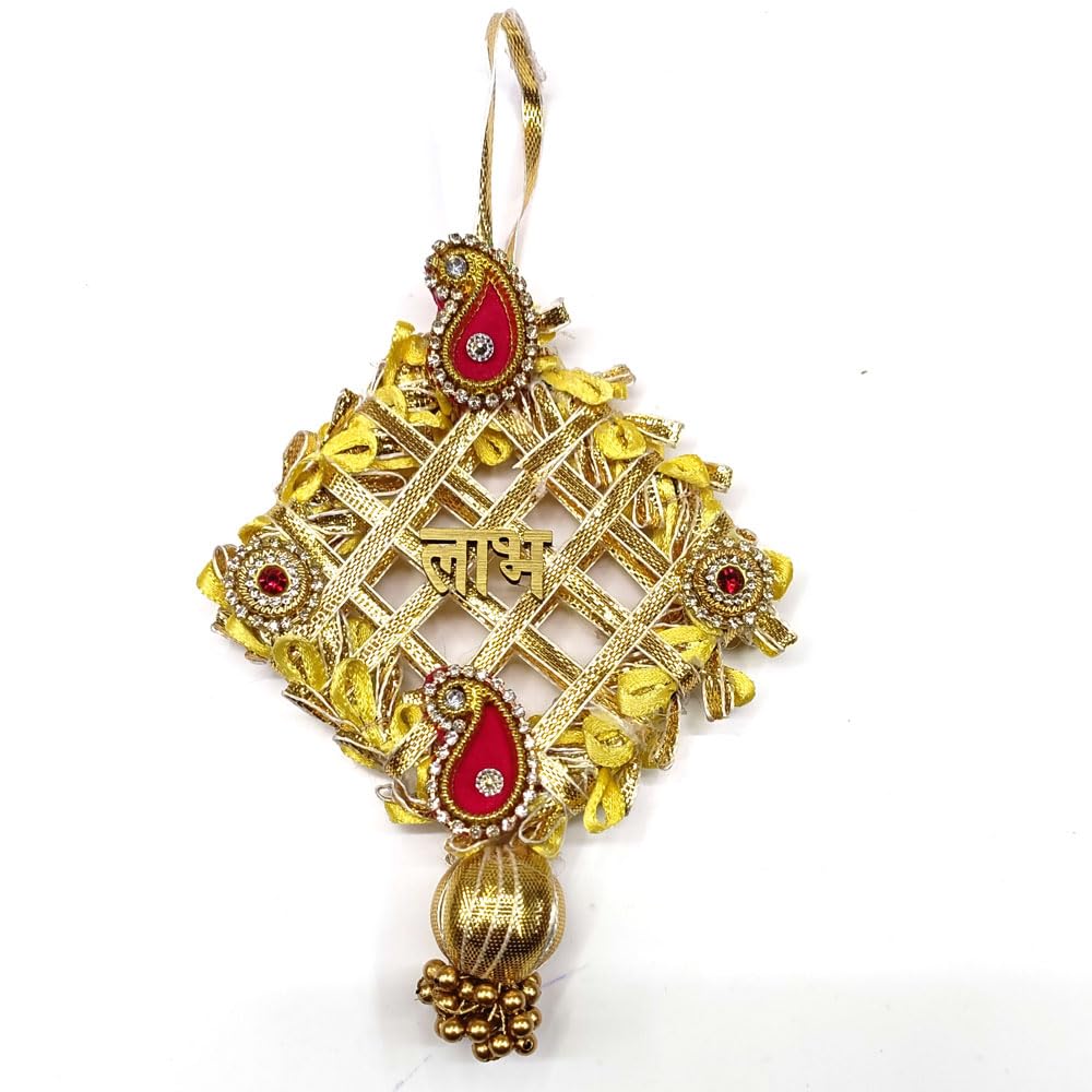 Haoser shubh labh Hanging Decor Handmade for Door, Temple Decoration Items