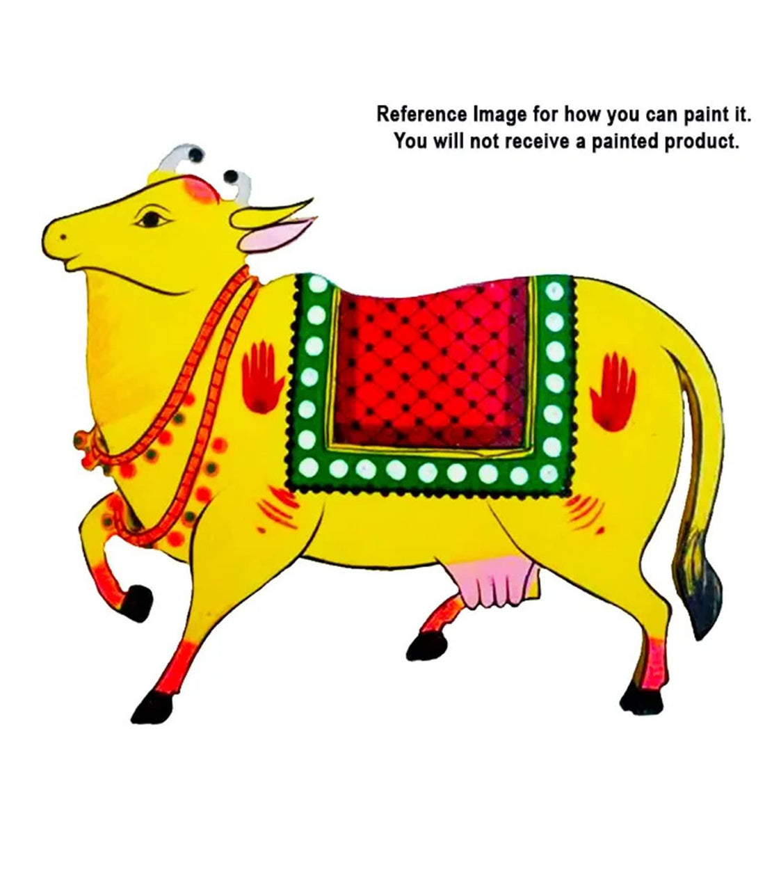 Haoser Wooden unfinished Cutouts Cow Hanging with Hole for Ganpati , Decor and Diwali Decoration |MDF Cutouts Wall Hangings for Home Decoration, You Make Doran, Temple, Main Door Entrance , Pack of 10 (3x2.5) - Haoser