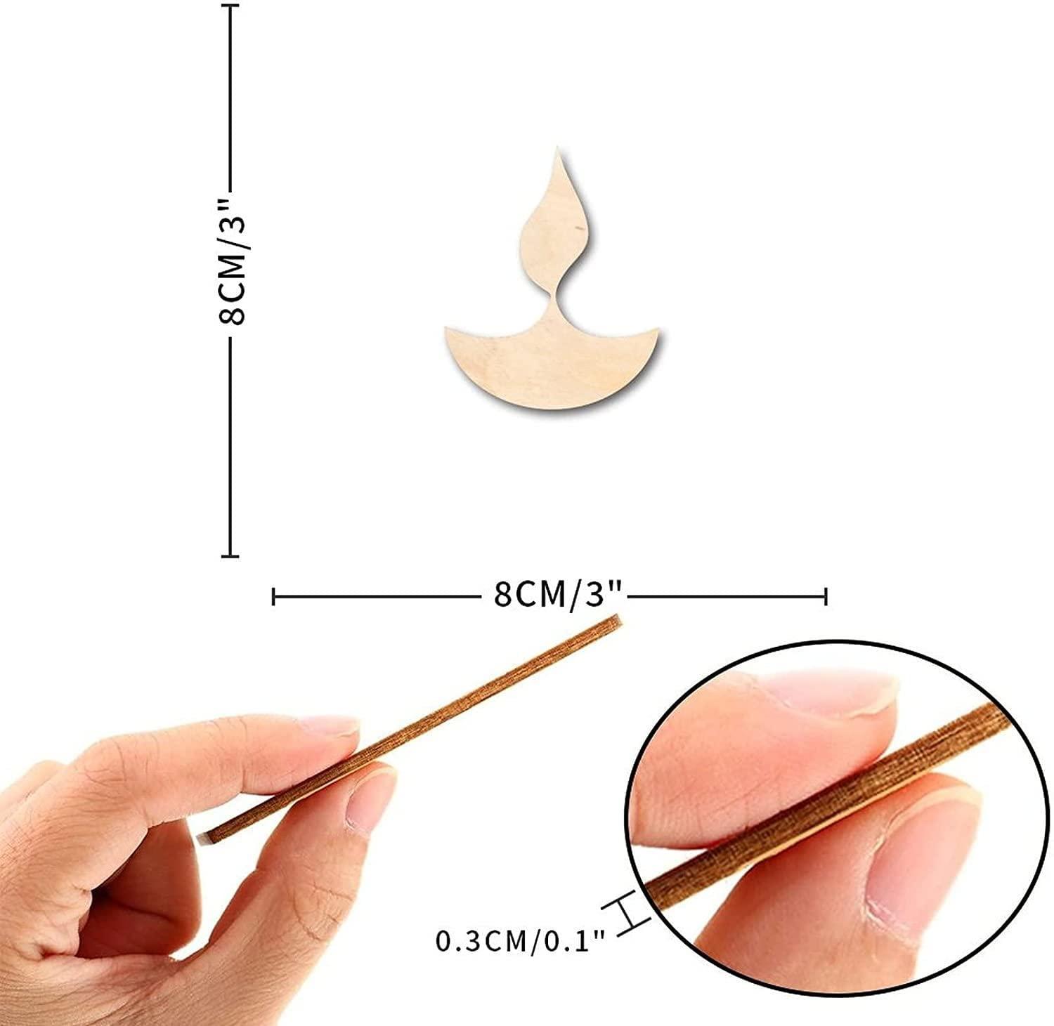 Haoser Diwali Wood Craft Unfinished Wooden Cutout Art DIY Wood Sign Inspirational Wall Plaque Classic Wood Hanging Wall Art Decor for Home Kitchen Living Room Table - Haoser