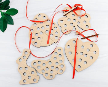 Haoser Pack of 5 Wooden Threading Lacing Toy for Toddlers Travel Toys Preschool Games Fine Motor Skills Educational Toys for 3+ Year Old Kids Gifts|4 inch - Haoser