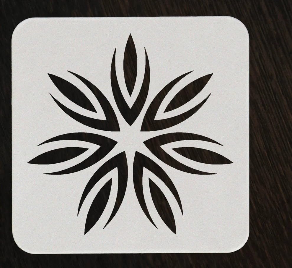 4 Pcs Plastic Circular Mandala Art Stencils – 8x8 Inch Reusable Drawing Painting Stencil