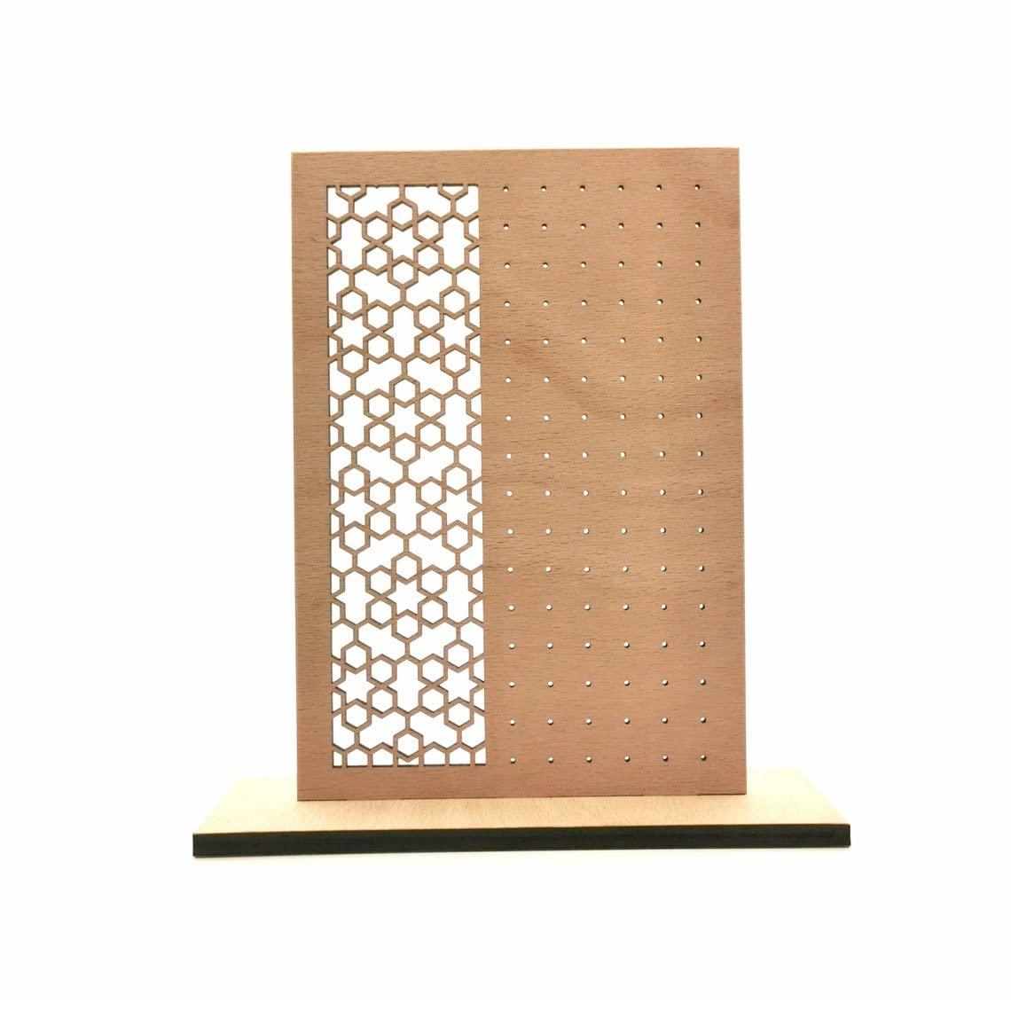 Haoser Wooden Earring Display Stand, Honeycomb Earring Organizer Earring Display Wood Hanging Jewelry Organizer for Stud Earrings (Earring Holder-3) - Haoser