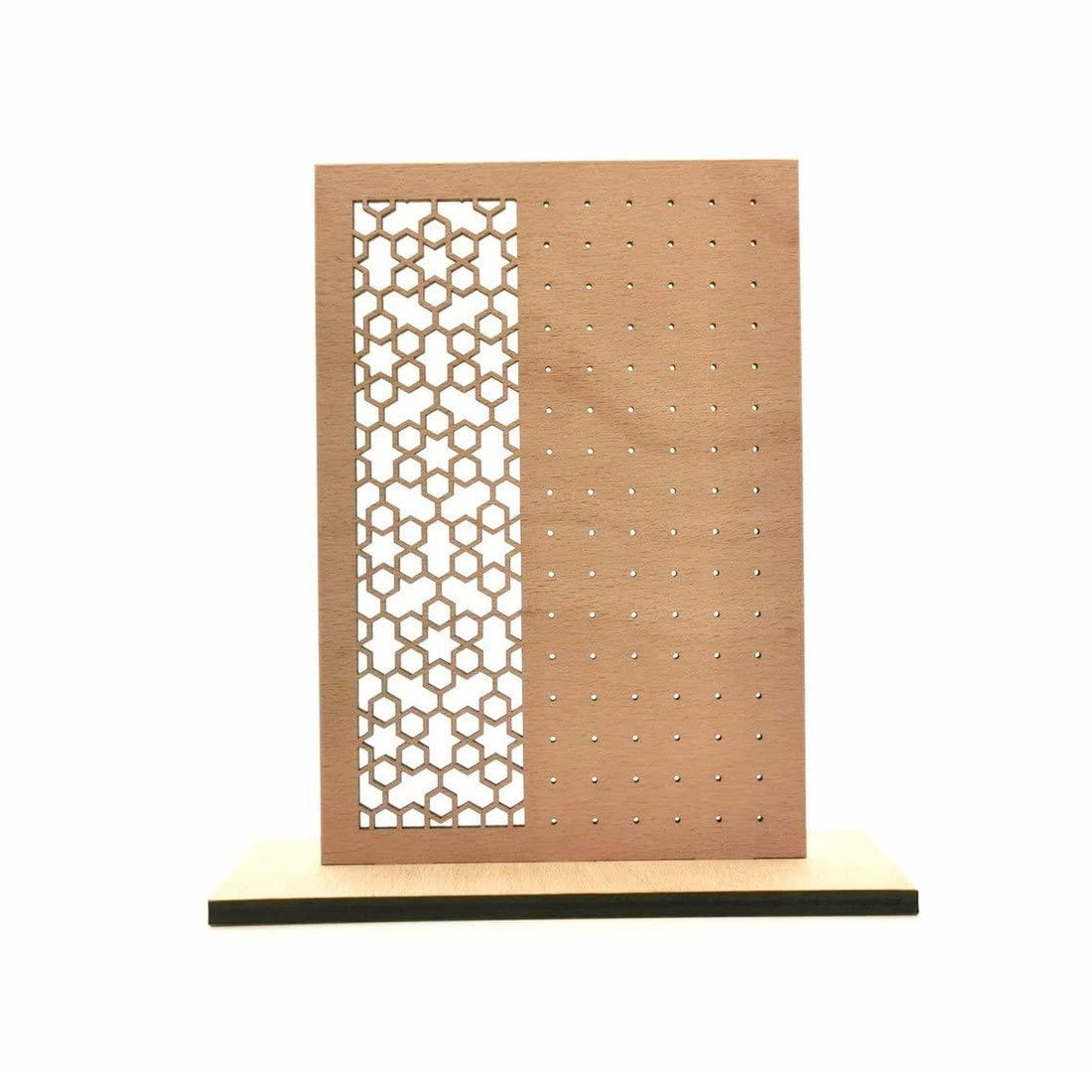 Haoser Wooden Earring Display Stand, Honeycomb Earring Organizer Earring Display Wood Hanging Jewelry Organizer for Stud Earrings (Earring Holder-3) - Haoser