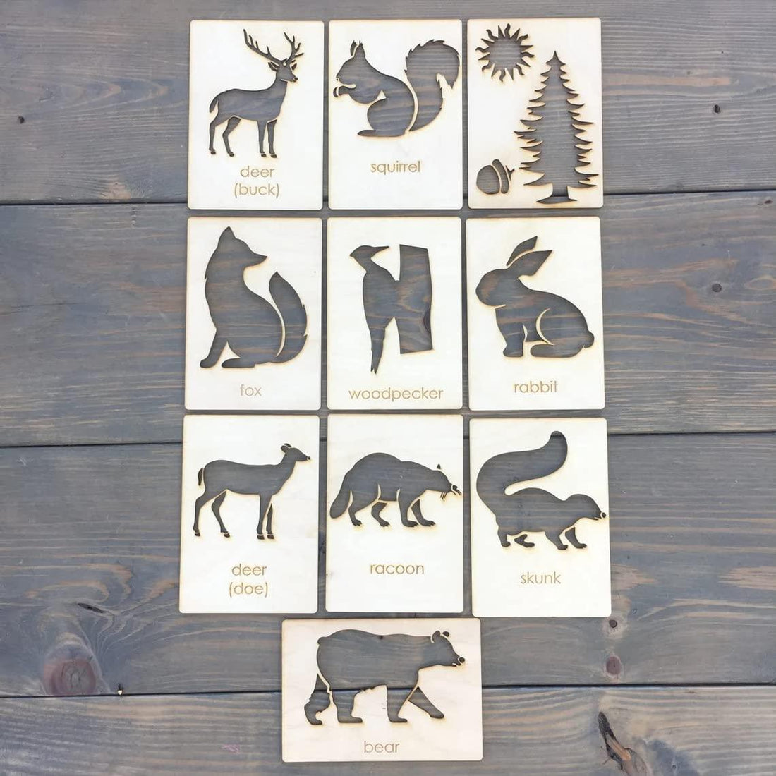 Haoser Animal Stencil Set // Stencil Set // Animal Stencils Educational Wood Handwriting Stencil Set | Easy-to-Use Writing Guide for Kids & Montessori Stencils Set, - Haoser
