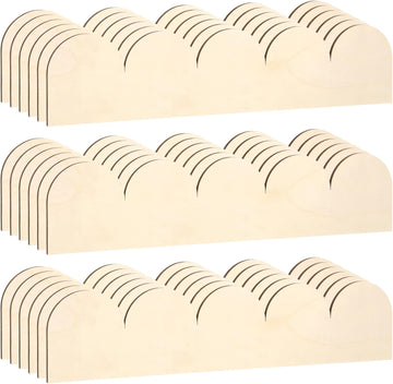 6Pack Unfinished Scalloped Decorative Wood Trim for DIY Projects | Wooden Moulding Trim for Wall