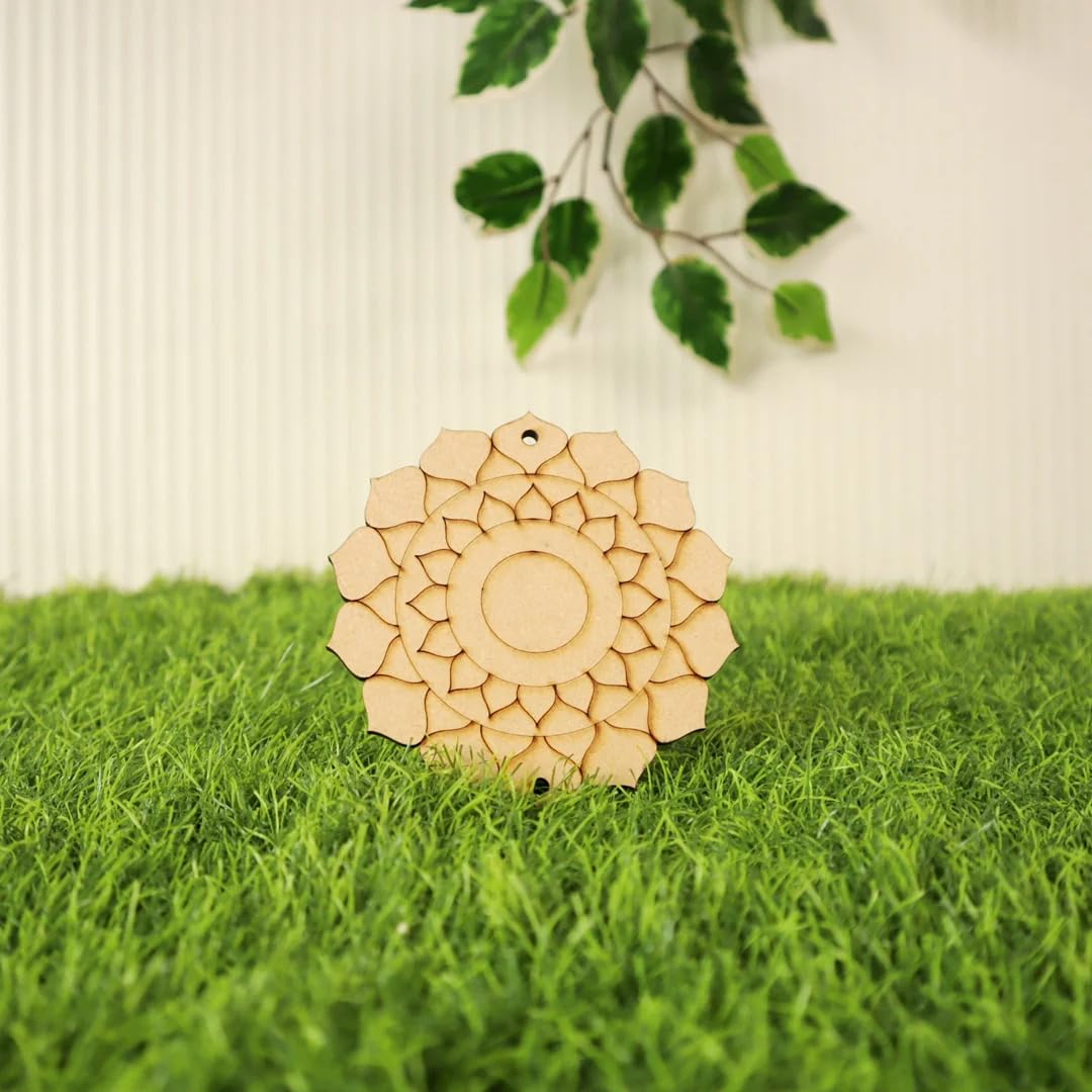 Pack of 2 Car Hanging Wooden MDF Ornaments Designs (3.5 Inch)