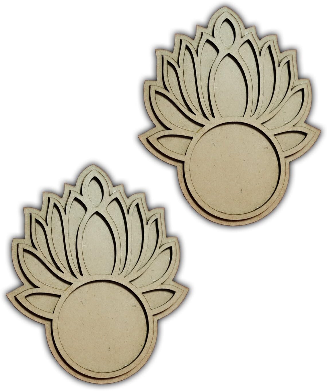 Pack of 2 Wooden Tealight Holders for Home & Office Décor | Pine MDF Elegant Candle Stand for Puja, Diwali, Living Room & Table Decoration
