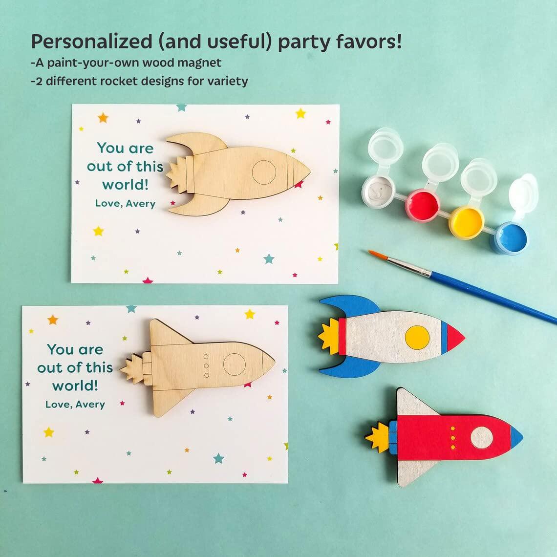 Haoser Craft Items for Kids, Kids Drawing Art Kit, Rocketship Paint kit, Out of This World Favor, Custom Kid Birthday Gift, Baby's Birthday Return Gifts Pack 5 - Haoser