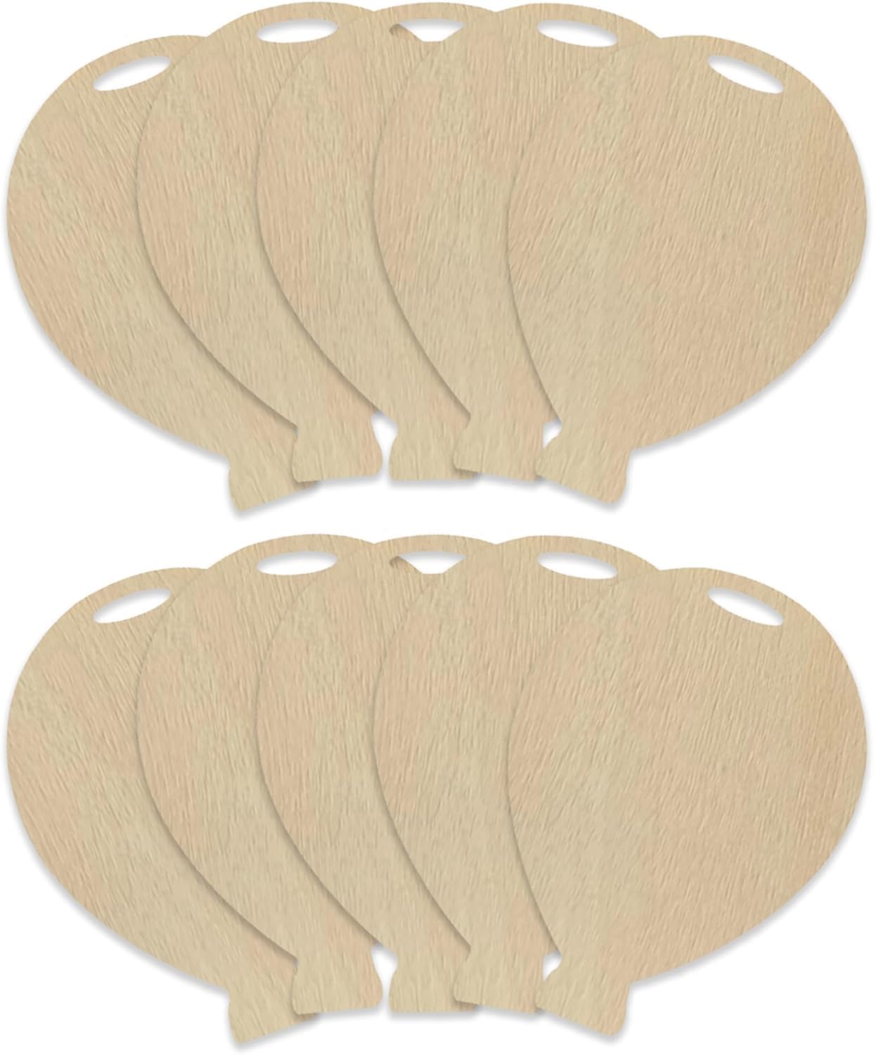 10 Pcs Wooden Balloon Shape Cutouts for DIY Craft | Unfinished Wood