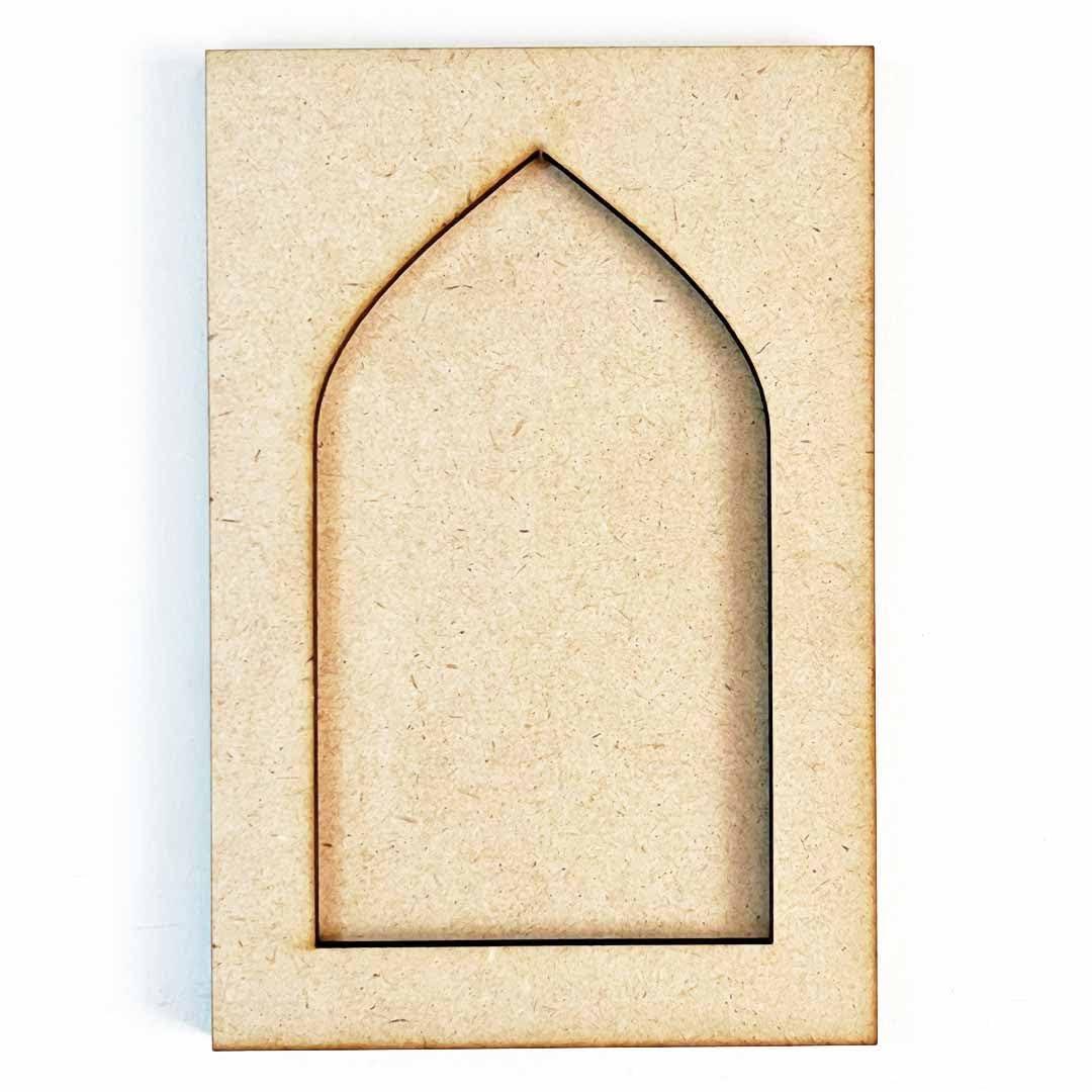 Haoser Plain MDF jharokha Cutouts for Art and Craft|Set of 2 Plain Wooden Jharokha MDF Cutouts Wall Decor Wooden Jharokha MDF Jharokha Cutout (L X H 21 X 30 CM) - Haoser