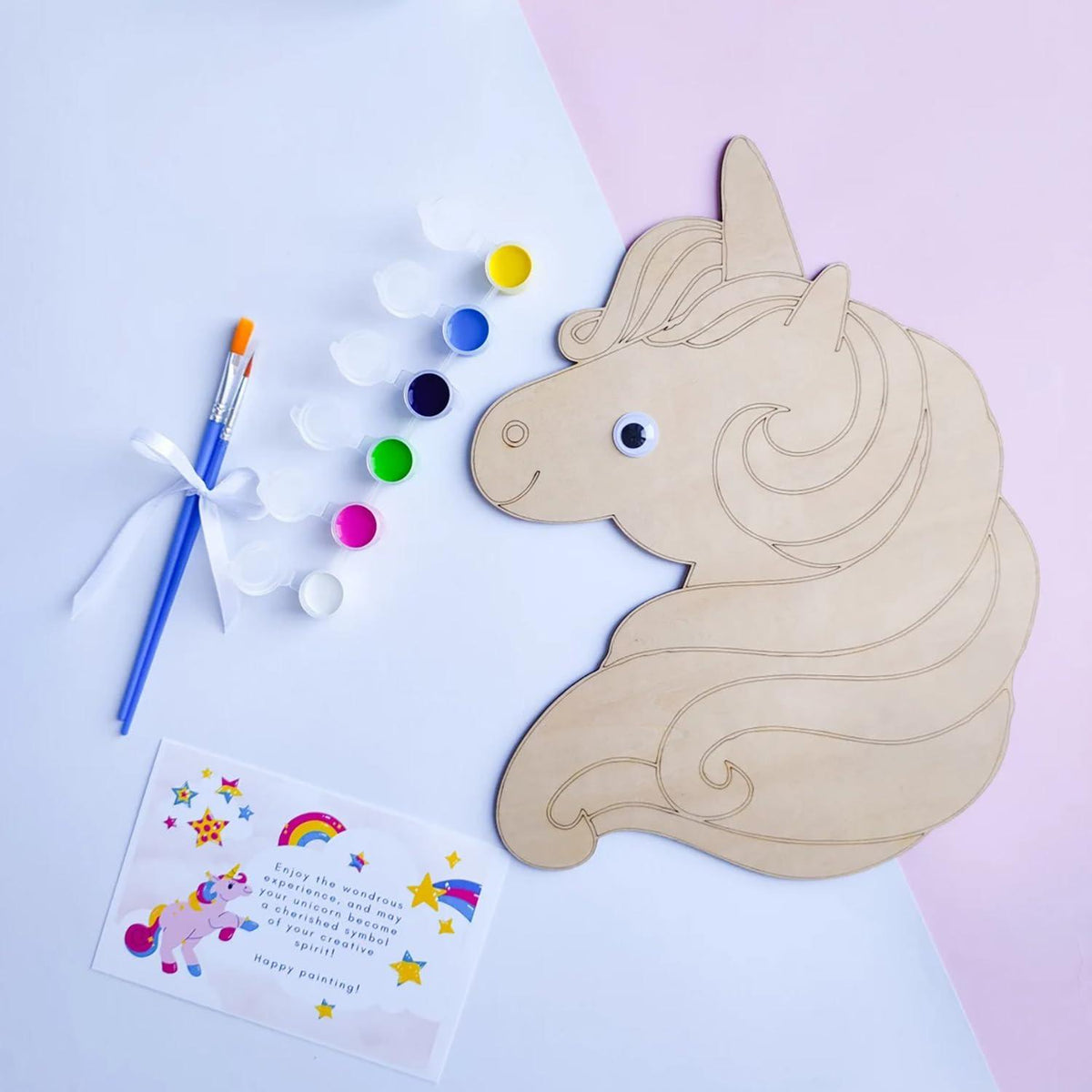Haoser Engrave Unicorn Shape Wooden Crafts for Kids Painting DIY Crafts,Engrave Unicorn Wooden for Craft Supplies, Spring Party Home Decorations (30cm) - Haoser