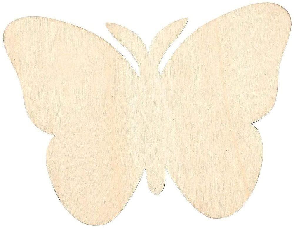 Haoser Wooden Butterfly Coutout Set for DIY Arts Craft Project, Unfinished Butterflies Versatile Wooden Set (3.7 x 2.7 in, 24 Pcs) - Haoser