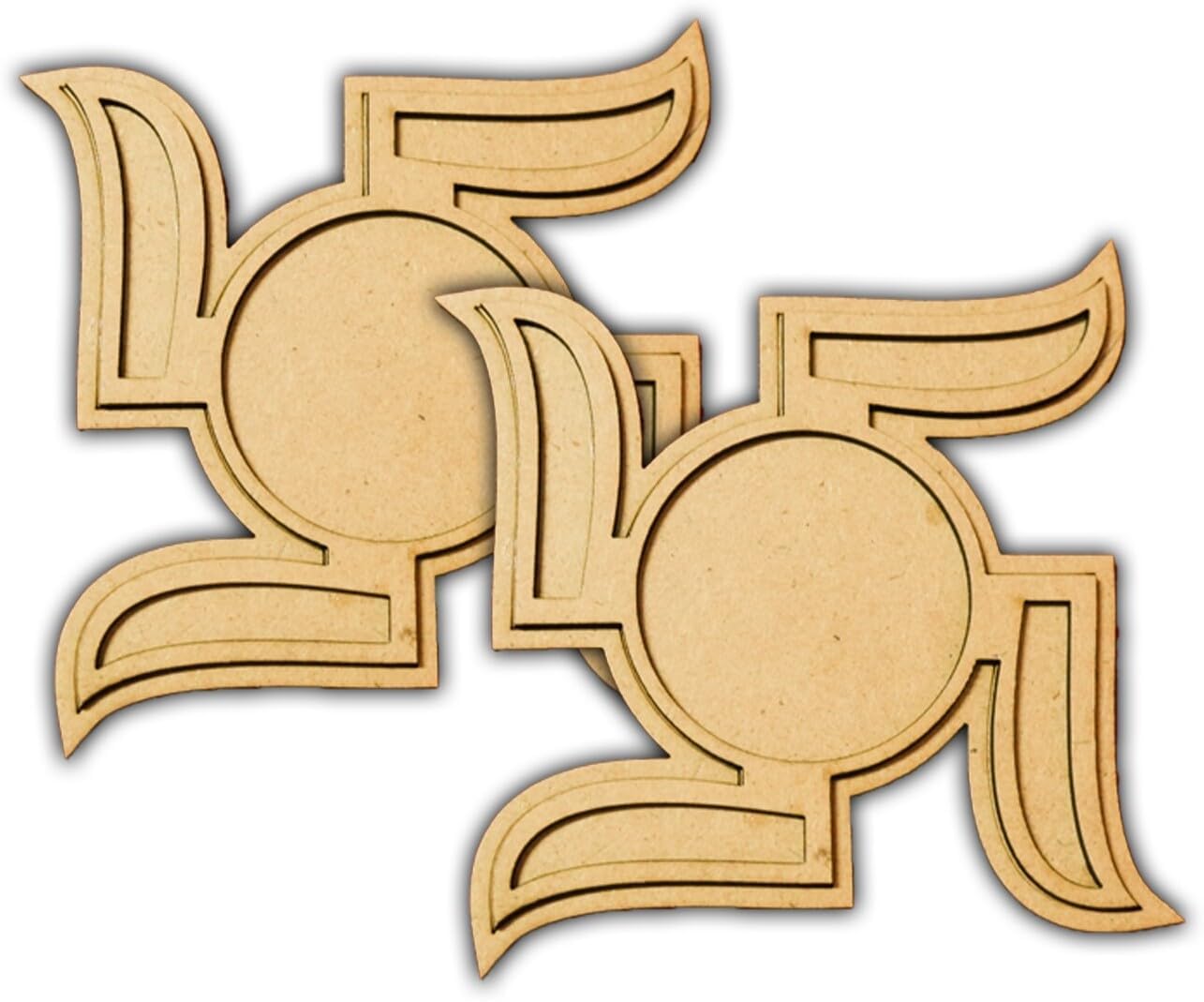 Pack of 2 Wooden Tealight Holders for Home & Office Décor | Pine MDF Elegant Candle Stand for Puja, Diwali, Living Room & Table Decoration