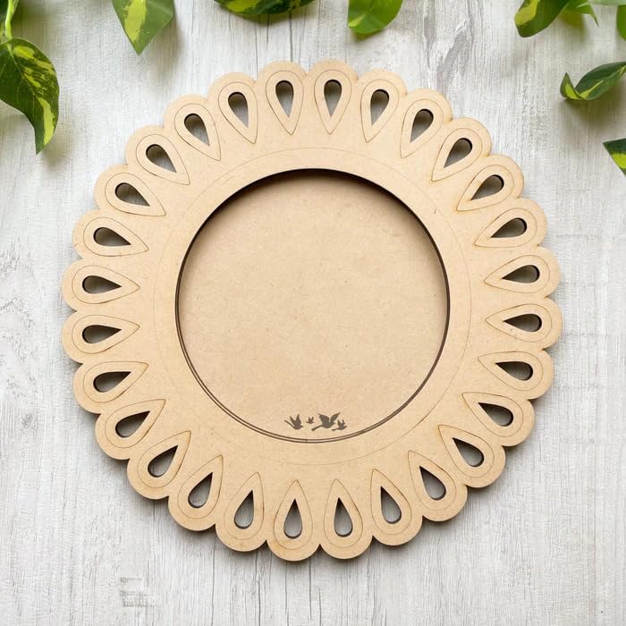 Wooden MDF Pooja Thali Platter Abstract Design