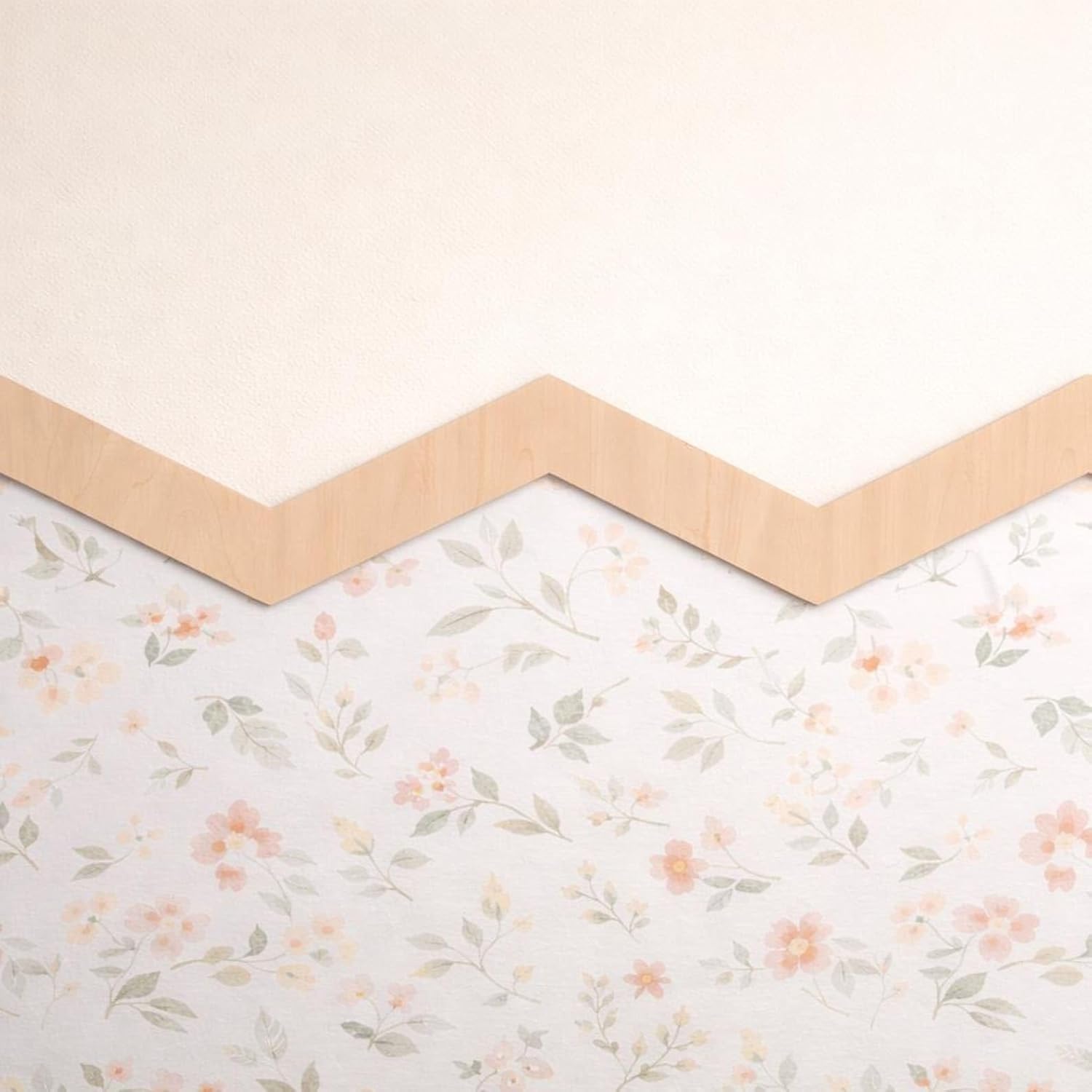 3 Pcs Zig Zag Wooden Wall Molding Trim | Decorative Wall Border Strips for Kids
