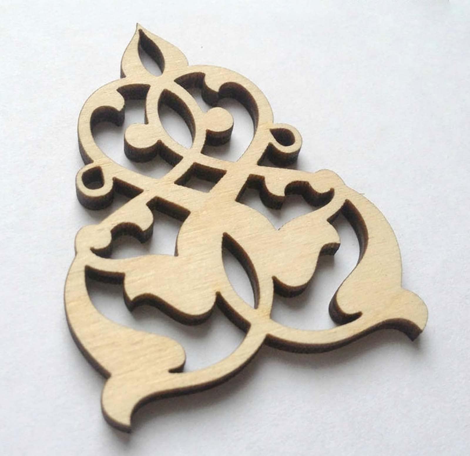 Haoser Wooden Ornaments Cutouts for Home Decor, Laser Cut Wood Cutouts for DIY Craft Project (Ornament-10) - Haoser