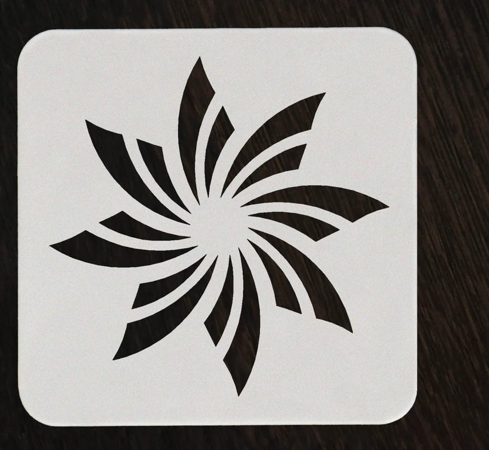 4 Pcs Plastic Circular Mandala Art Stencils – 8x8 Inch Reusable Drawing Painting Stencil