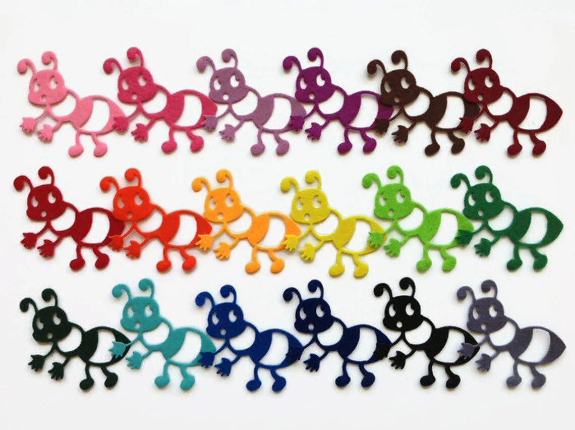 Haoser Cute Felt Ant Applique Shape for Sewing and Craft Projects in Vibrant Colors