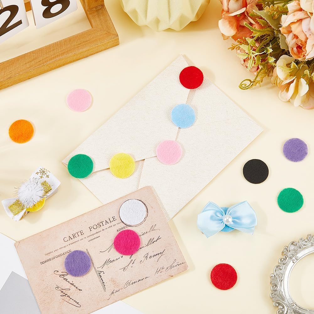 100 Pcs 1 Inch Blue Felt Circles – Pre-Cut Round Felt Fabric