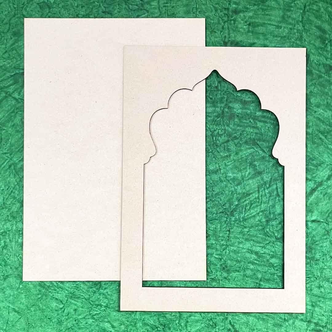 Haoser Plain MDF jharokha Cutouts for Art and Craft|Set of 2 Plain Wooden Jharokha MDF Cutouts Wall Decor Wooden Jharokha MDF Jharokha Cutout (L X H 21 X 30 CM) - Haoser
