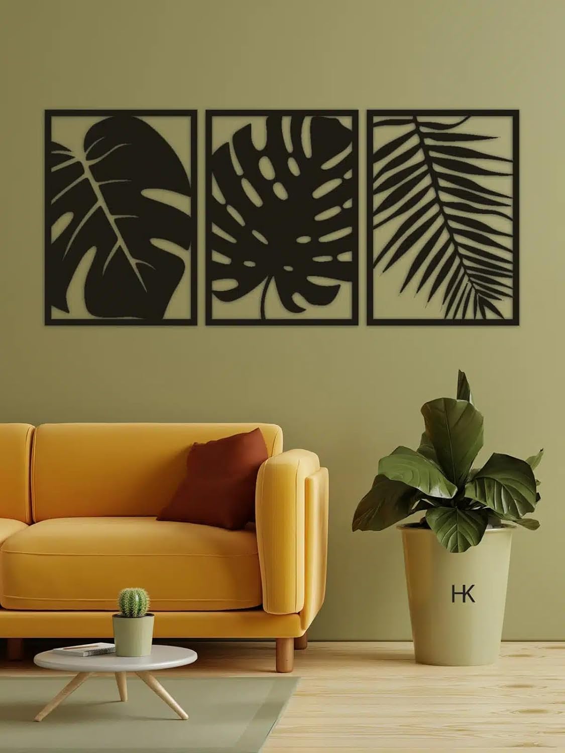 Wooden Wall Panel for Wall Décor | Wall Decoration Cutout for Home, Living Room, Bedroom & Office | 22 x 15 Inch Decorative Wall Art Panel Set