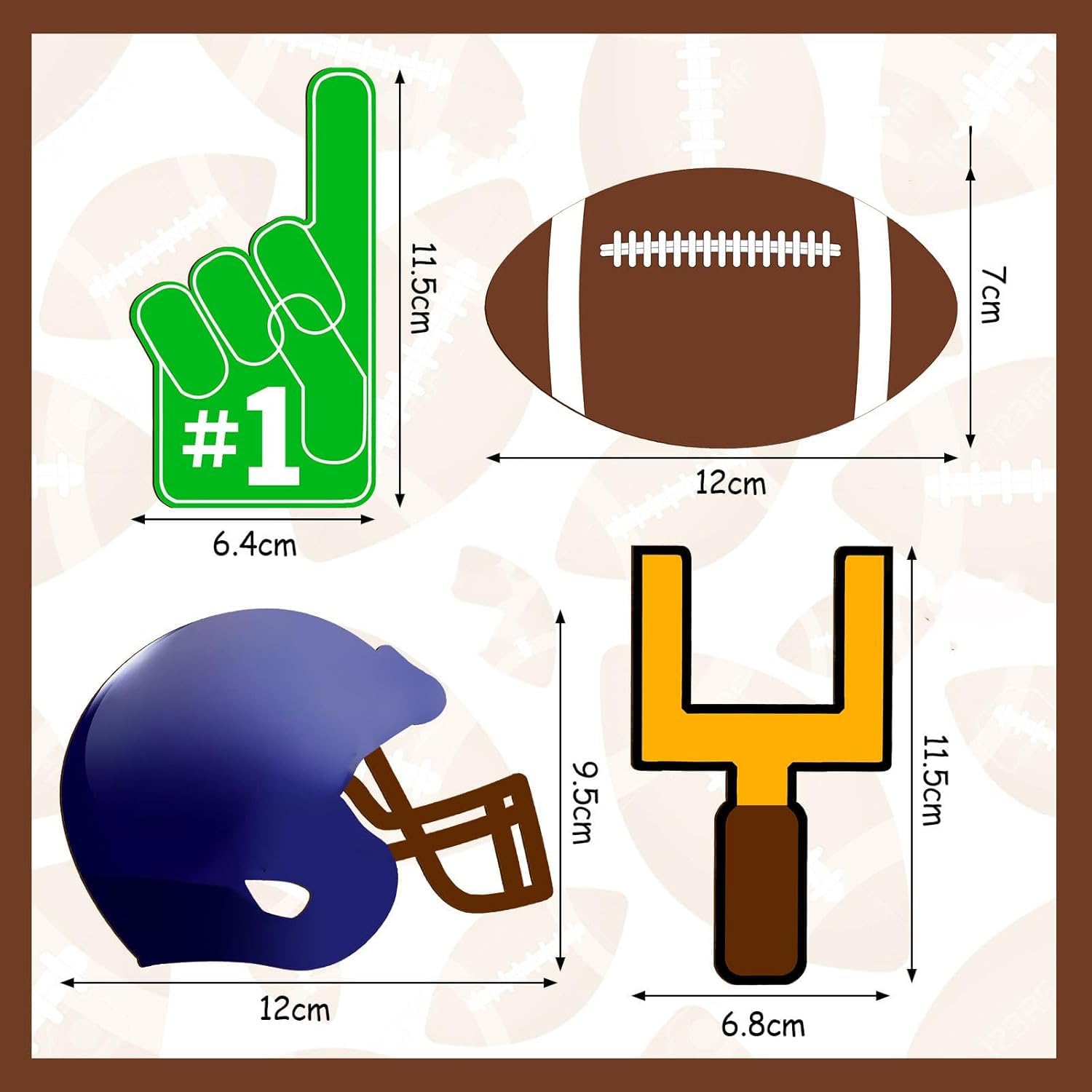 12 Pcs Football Helmet Wooden Cutouts for DIY Craft | Unfinished Wooden Shapes