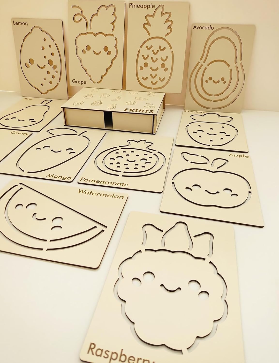Pack of 13 Fruit Shape MDF DIY Art & Craft Base Boards | Kids Painting Craft Kit