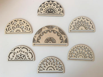 Wooden MDF Macrame Wall Hanging Base | Pack of 7 Unique Designs | Macramé Blanks for DIY Crafts & Home Decor | Size 6x4 inch | Wall Art & Hanging